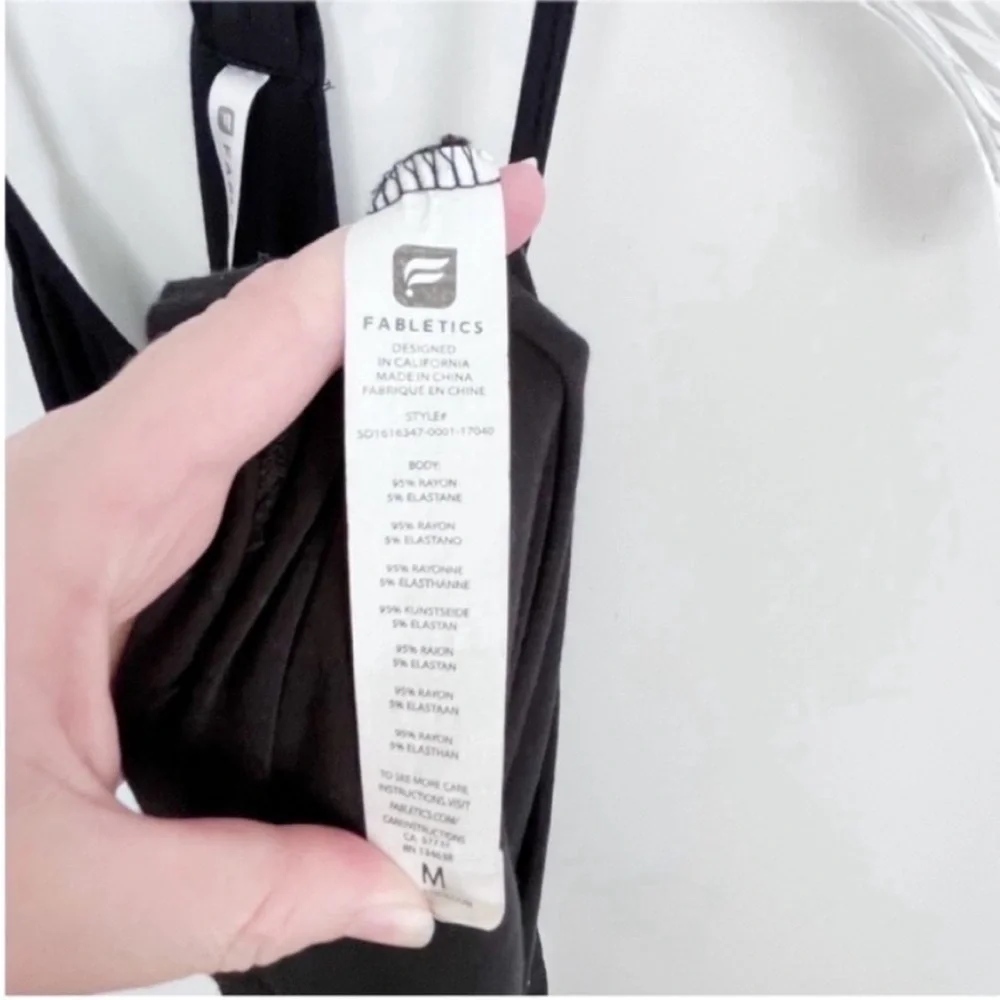Fabletics Neema maxi dress black jersey T back draped - Picture 5 of 8